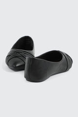 Faux Leather Pointed Toe Ballet Flats