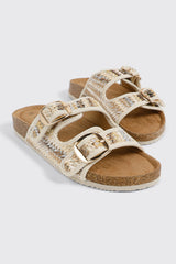 Raffia Flat Sandals