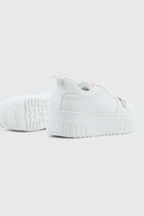 Thick Sole Court Sneakers with Charm