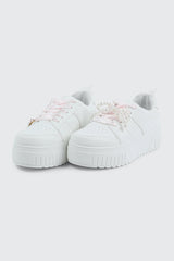 Thick Sole Court Sneakers with Charm