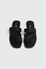 Square Toe Asymmetric Strap Sandals