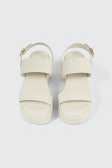 Faux Leather Wedge Sandals