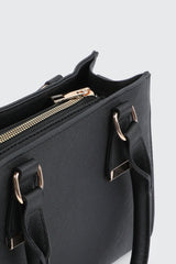 Faux Leather Structured Handbag