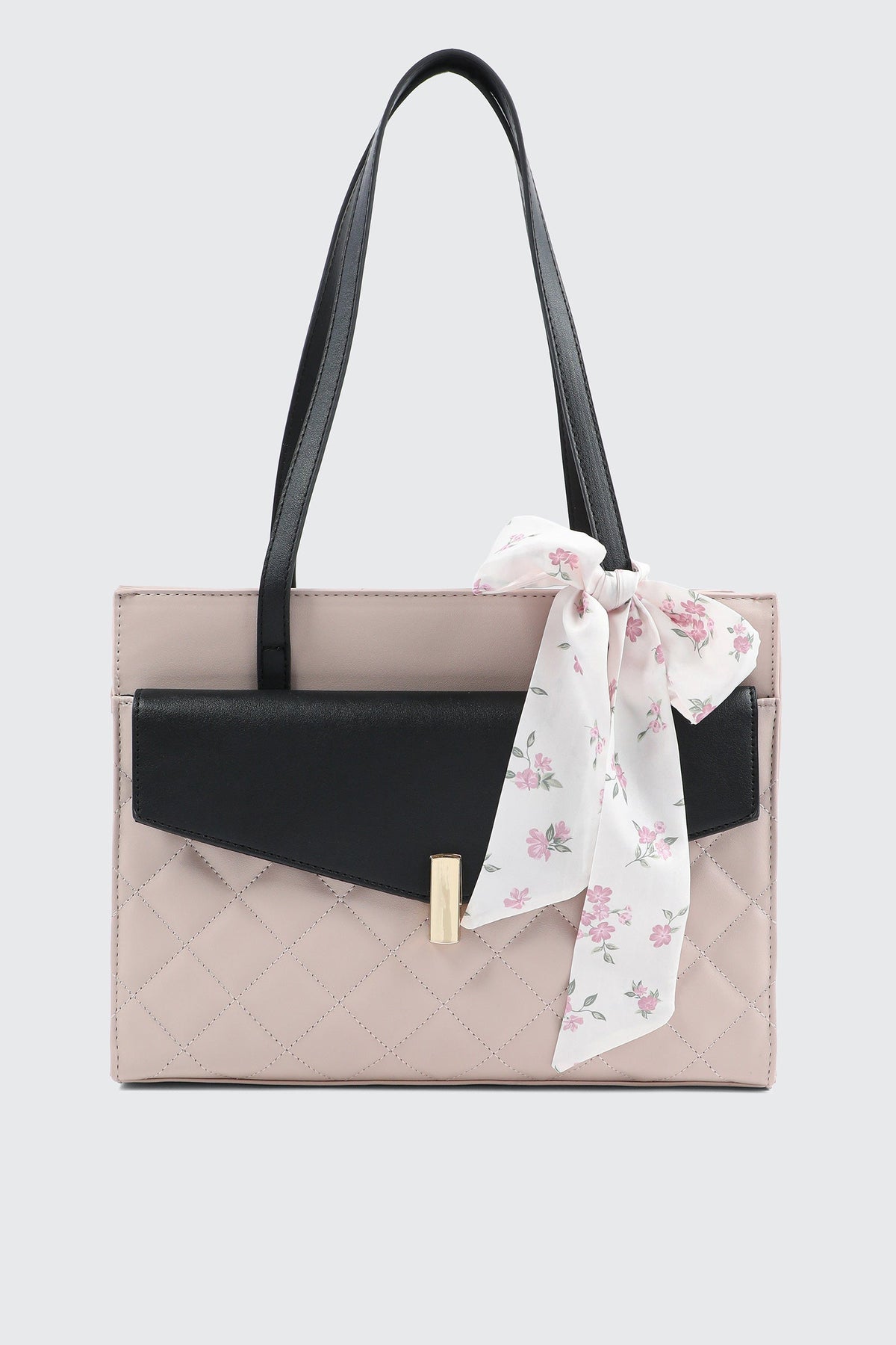 Quilted Structured Tote Bag