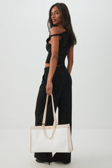 Large Faux Leather Tote Bag