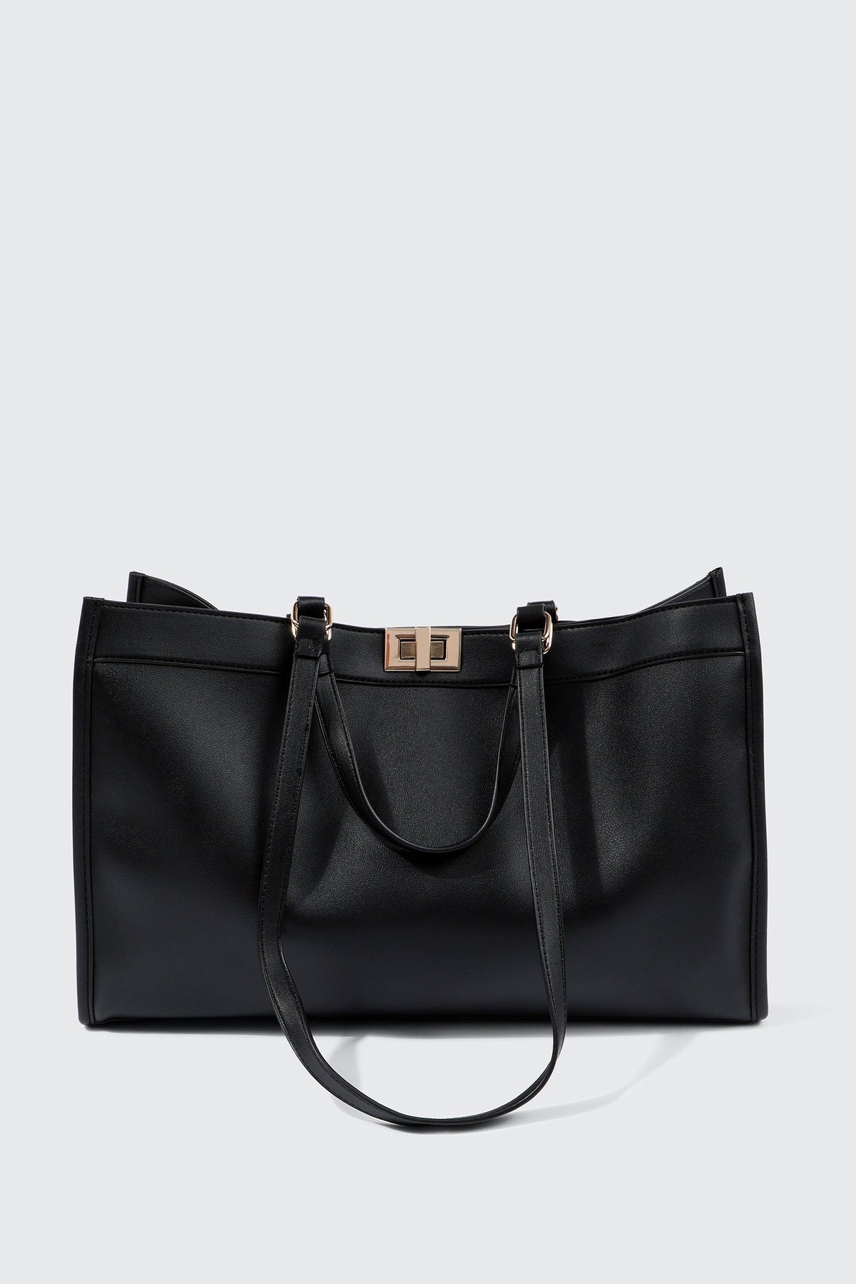 Large Faux Leather Tote Bag