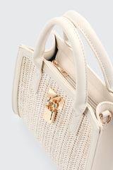Square Handbag with Padlock Detail