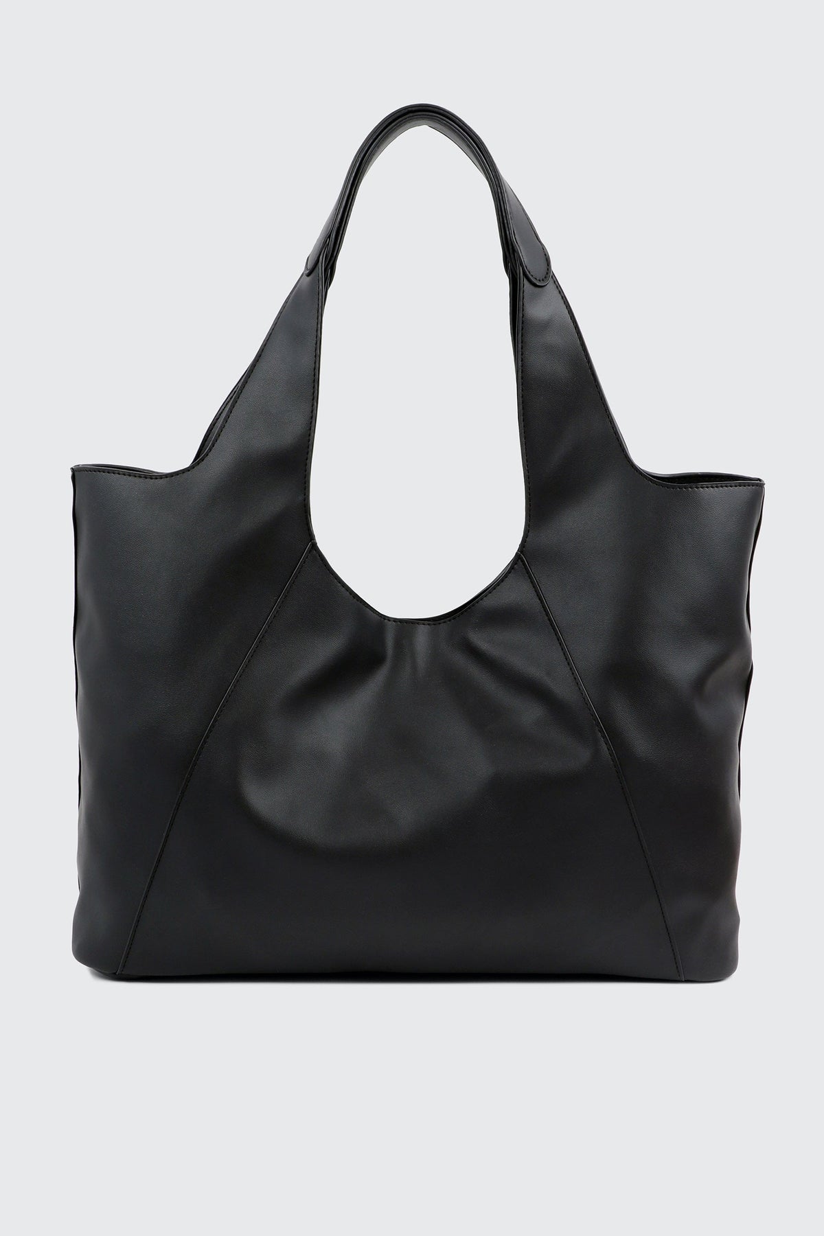 Large Faux Leather Slouchy Shoulder Bag