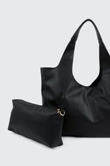 Large Faux Leather Slouchy Shoulder Bag