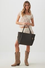 Faux Leather Tote Bag