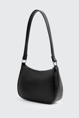 Crescent Faux Leather Shoulder Bag