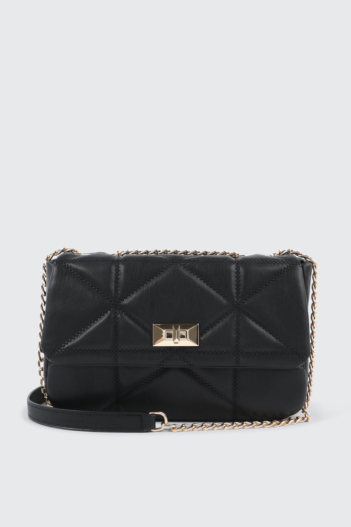 Quilted Faux Leather Crossbody Bag
