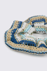 Oversized Striped Crochet Scrunchie