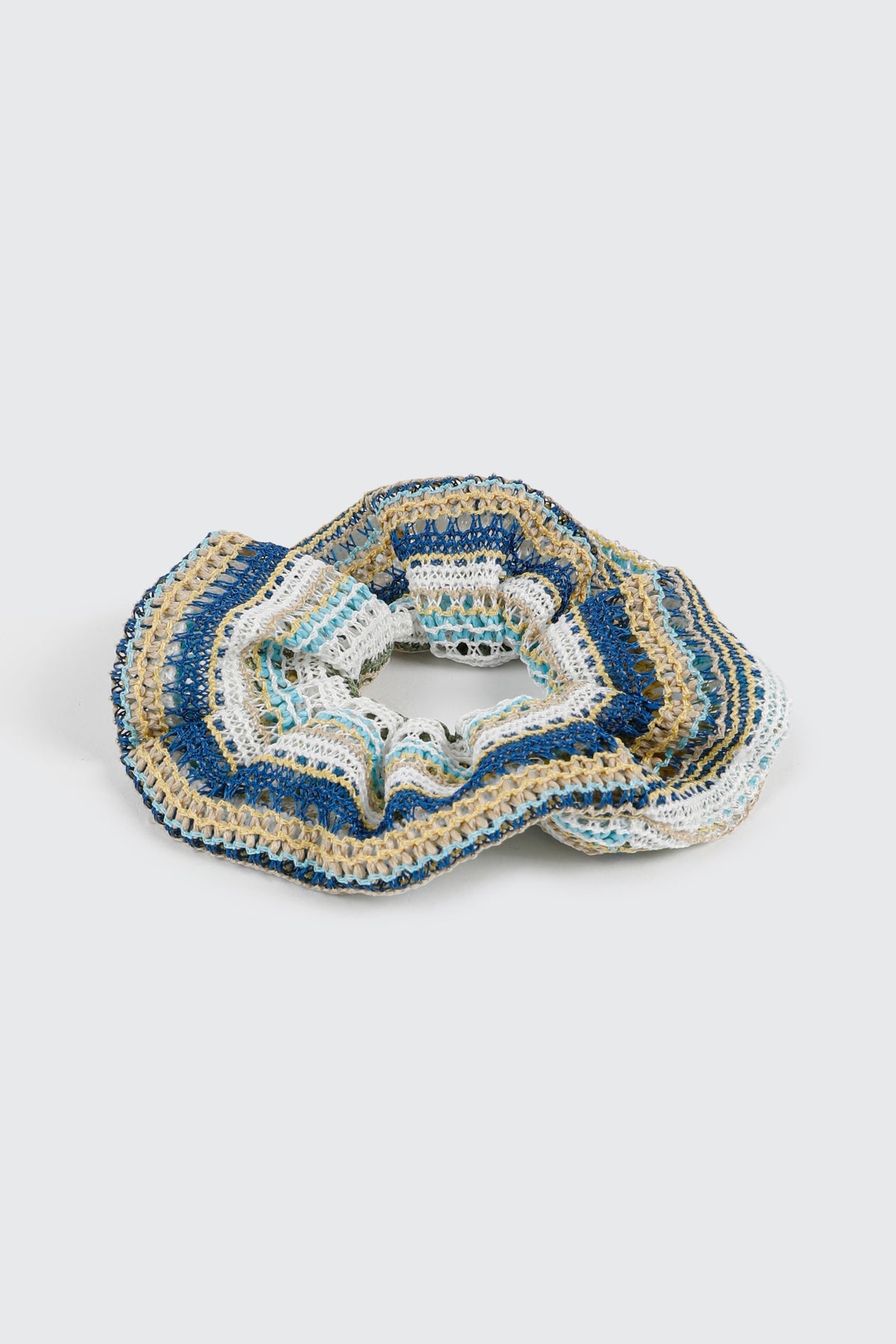 Oversized Striped Crochet Scrunchie