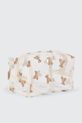 Teddy Print Cosmetics Bag