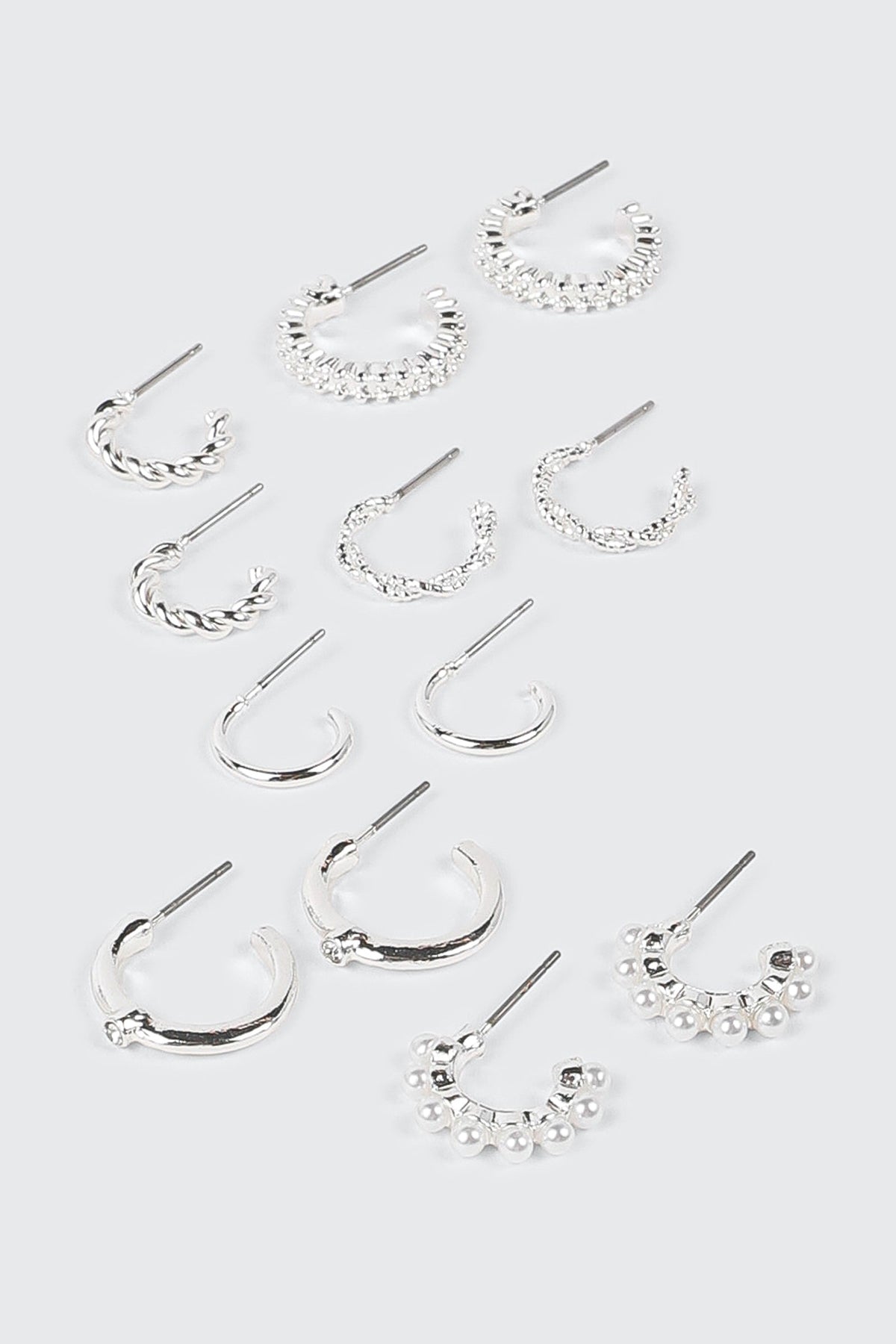 6 Pairs Twisted Huggie Earrings