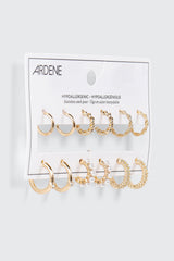 3-Pair Twisted Huggie Hoop Earrings