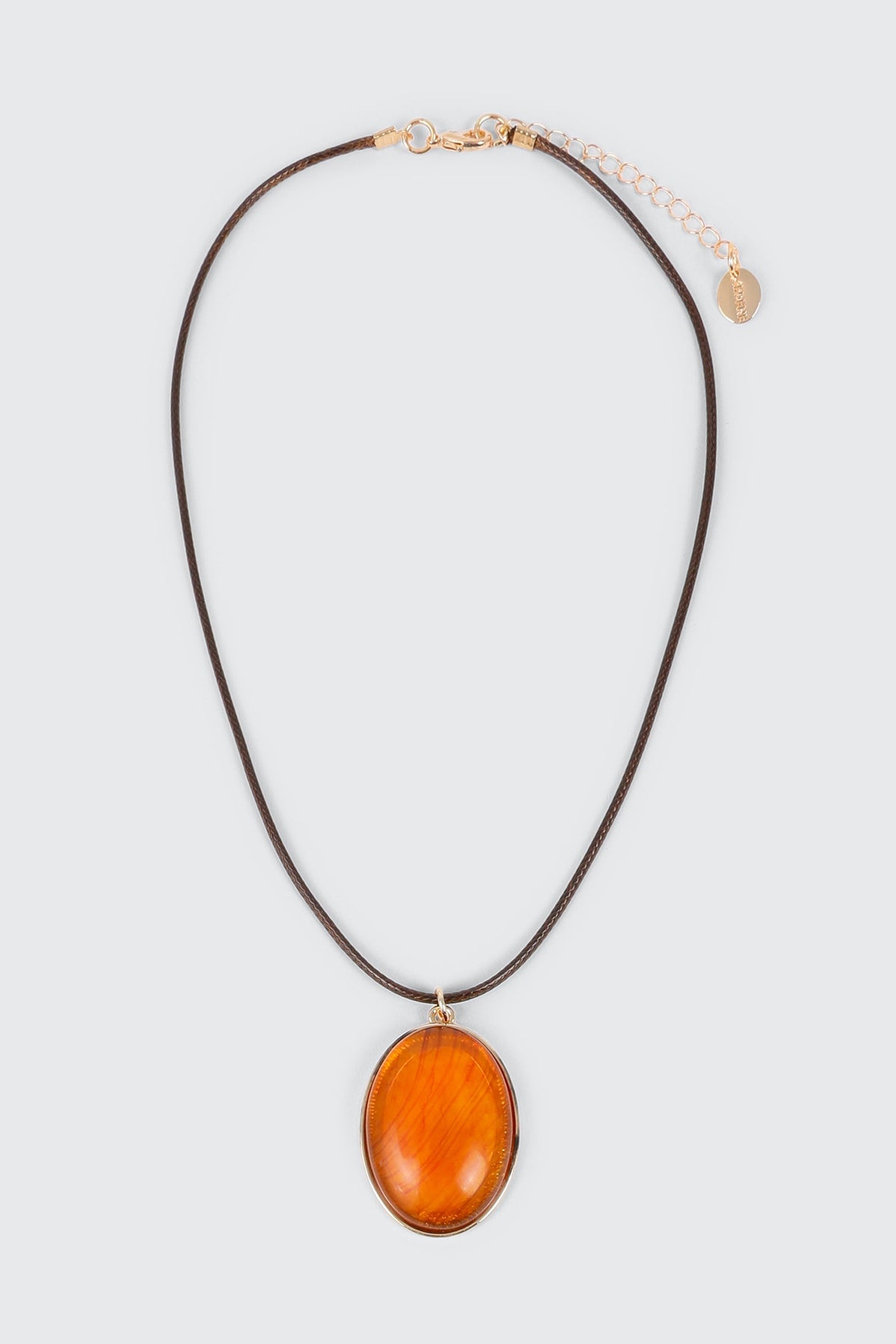 Oval Pendant Cord Necklace