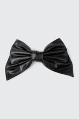 Faux Leather Bow Barrette