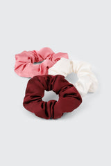 3-Pack Satin Plush Scrunchies
