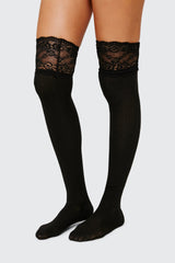 Lace Trim Over the Knee Socks