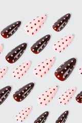 Polka Dot Press On Faux Nails