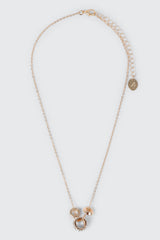 Barrel Pendant Necklace with Stones