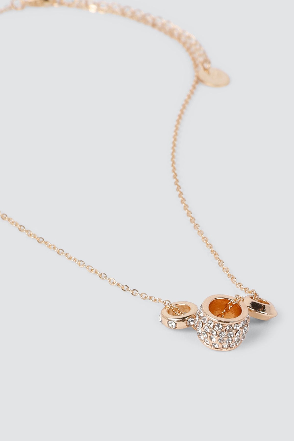 Barrel Pendant Necklace with Stones
