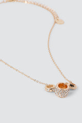 Barrel Pendant Necklace with Stones
