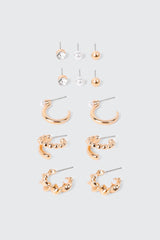 6 Pairs Twisted Hoop Earrings