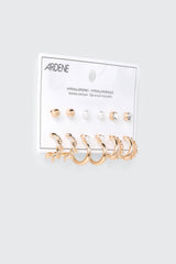 6 Pairs Twisted Hoop Earrings