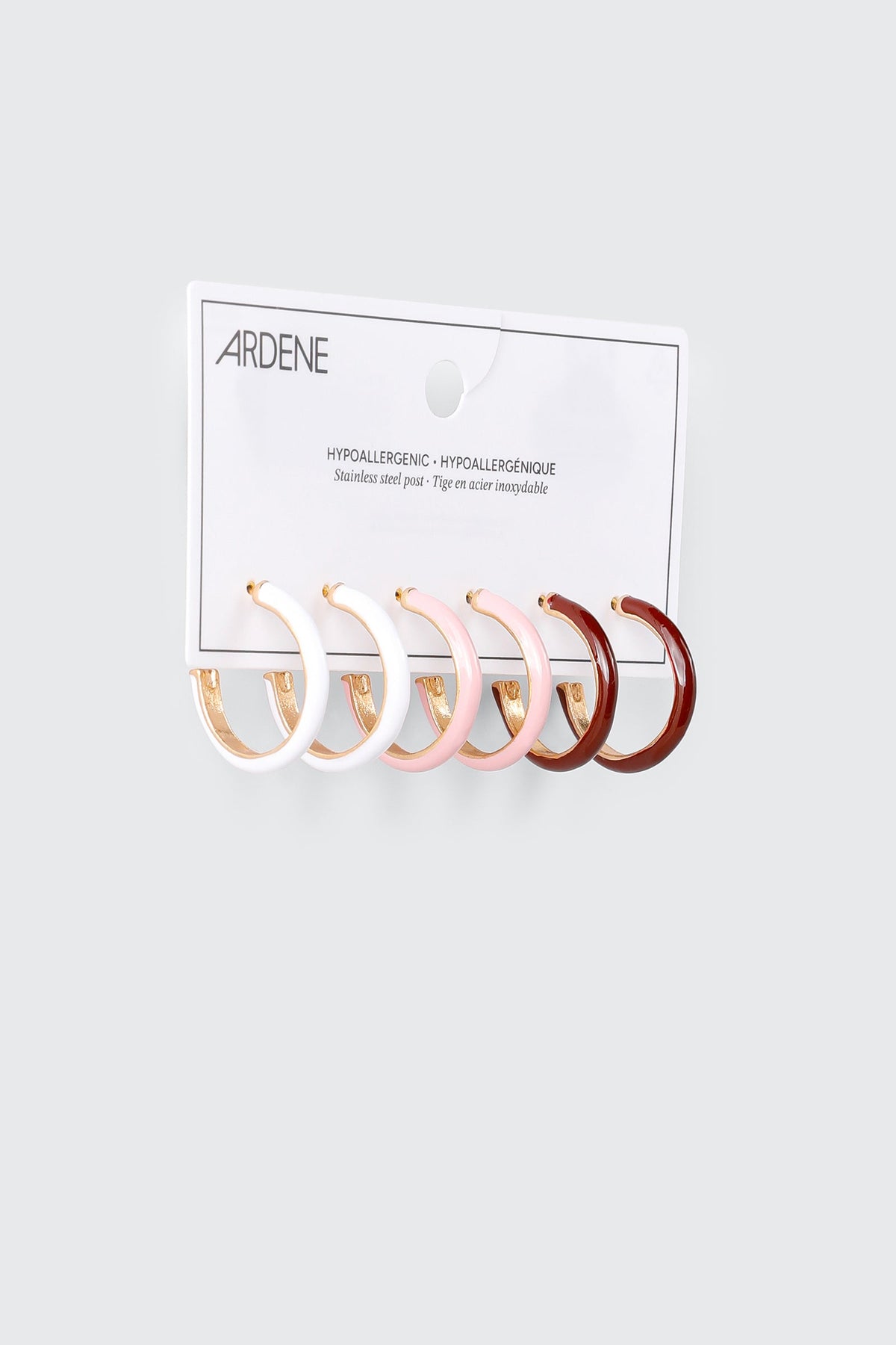3-Pack Enamel Hoop Earrings