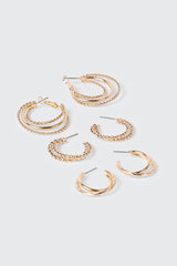 3-Pack Double Row Thin Hoops