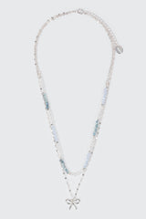 2-Row Bow Beaded Necklace