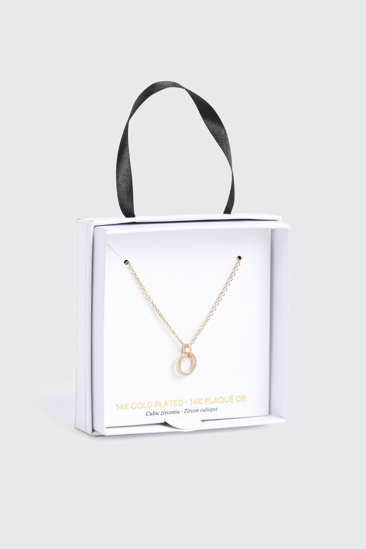 14K Gold Circle Pendant Necklace