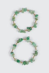 2-Piece Semi-Precious Stretch Bracelets