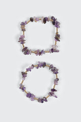 2-Piece Semi-Precious Stretch Bracelets
