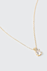 14K Gold Plated Solitaire Necklace