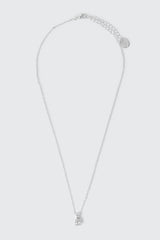 14K White Gold Solitaire Necklace