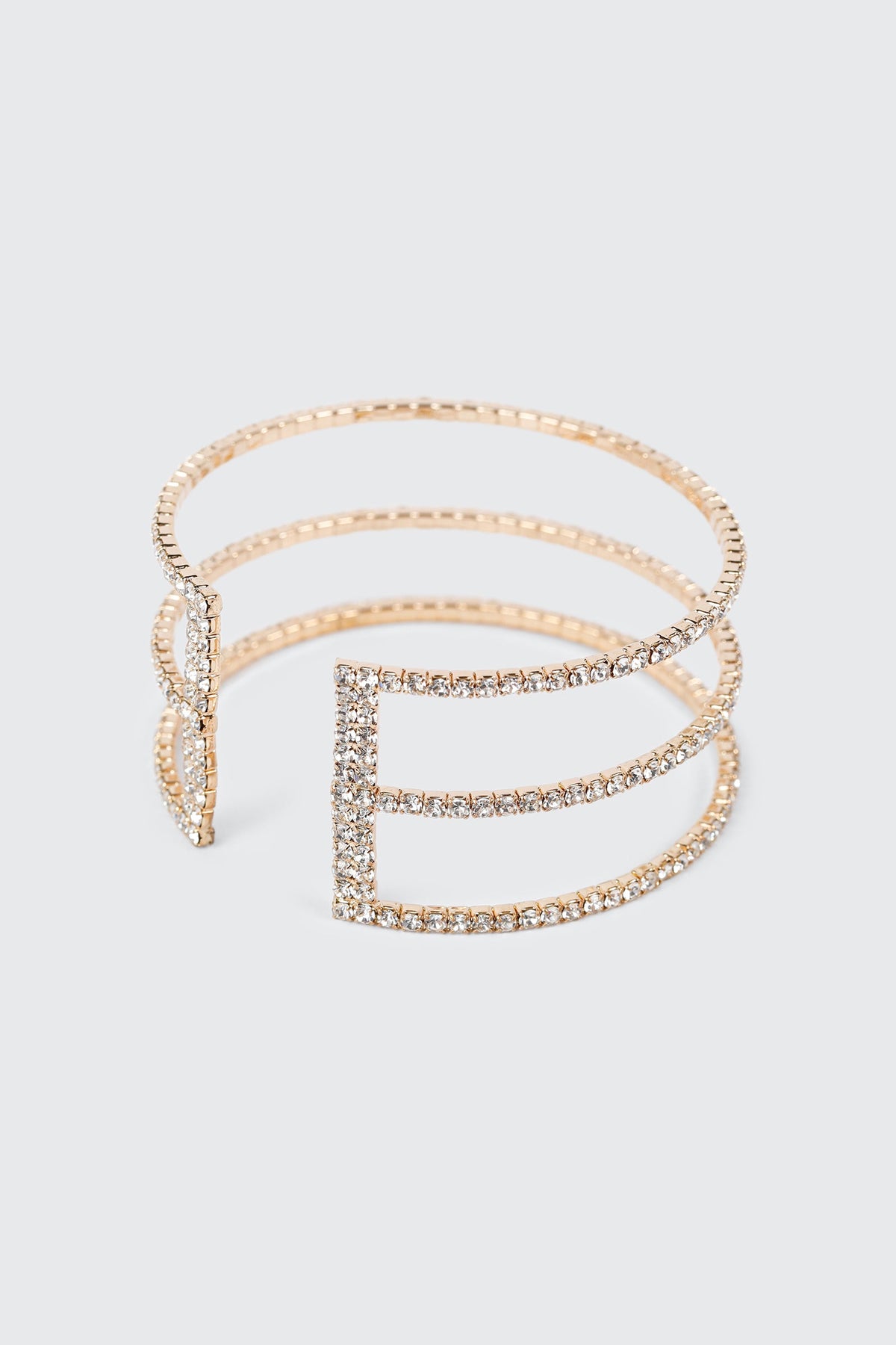 3 Row Rhinestone Cuff Bangle