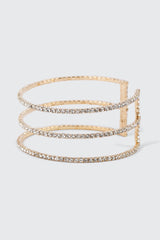 3 Row Rhinestone Cuff Bangle