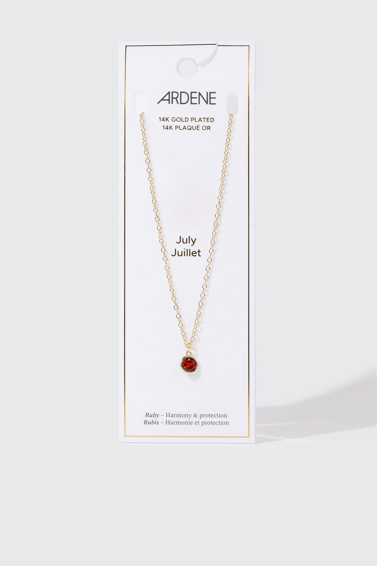 14K Gold-Plated July Birthstone Necklace