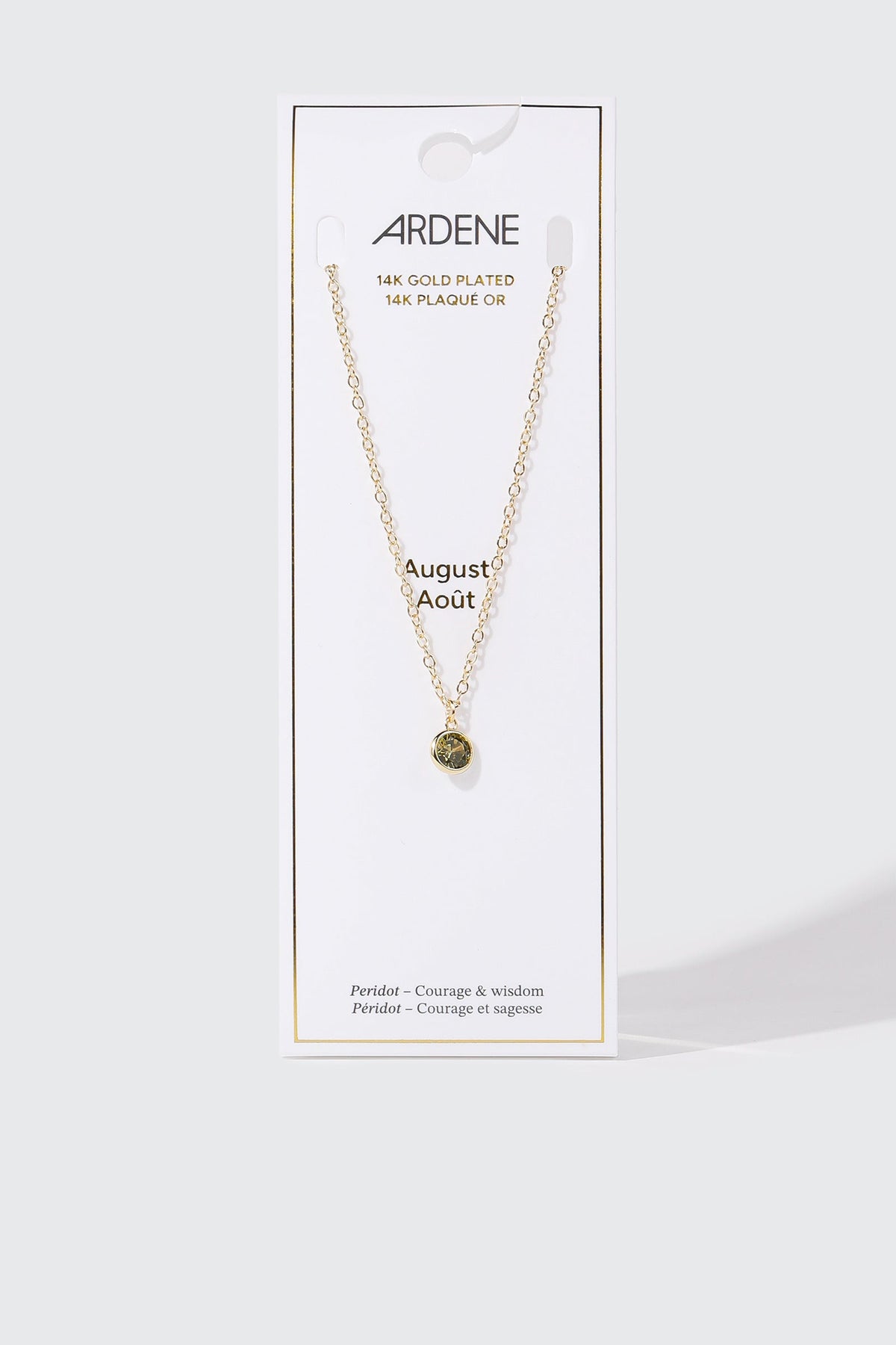 14K Gold-Plated August Birthstone Necklace