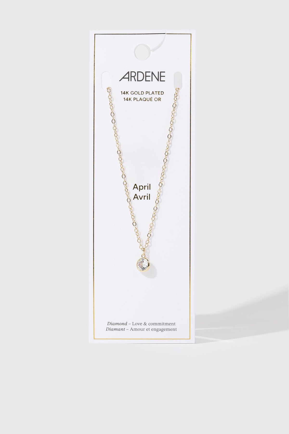 14K Gold-Plated April Birthstone Necklace