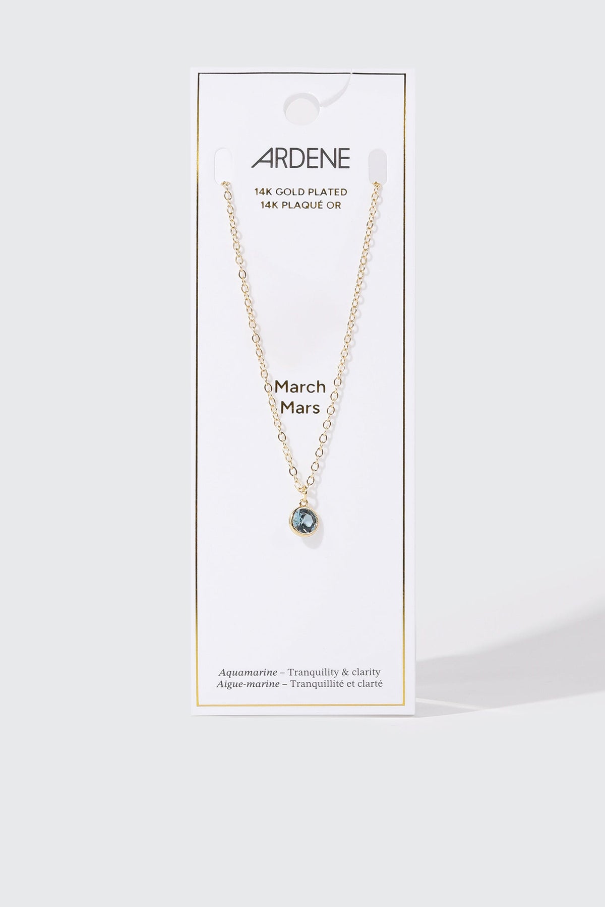 14K Gold-Plated March Birthstone Necklace