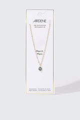 14K Gold-Plated March Birthstone Necklace