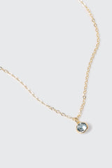 14K Gold-Plated March Birthstone Necklace