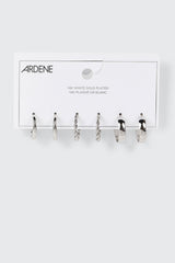 14K White Gold Plated Hoop Earrings