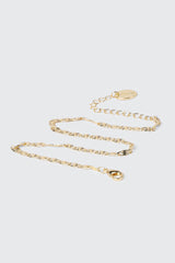 14K Gold-Plated Textured Chain Anklet