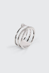 14K White Gold Plated X Ring